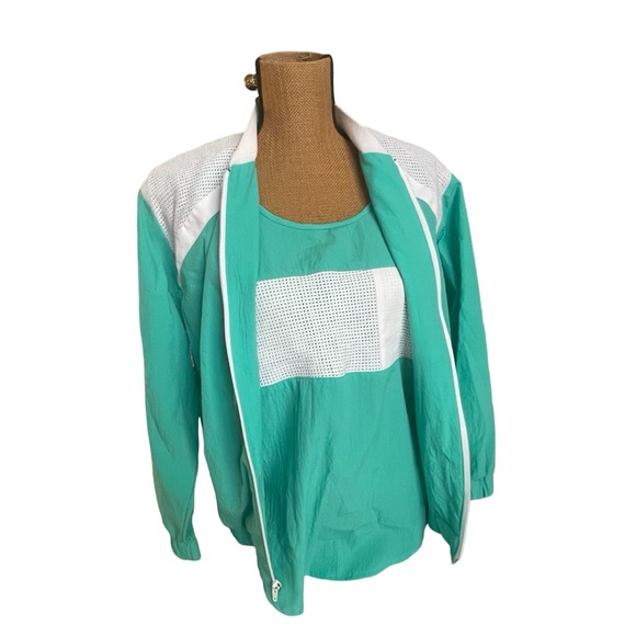 Vintage Circa 1980s/90s Bright Turquoise & White 3 piece tracksuit - Picture 1 of 15